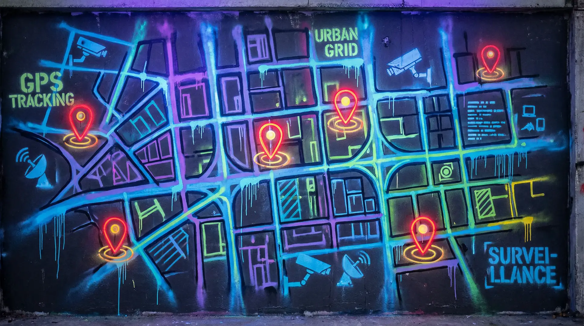 欧美另类图区 狗仔追踪地图 - 城市涂鸦风格